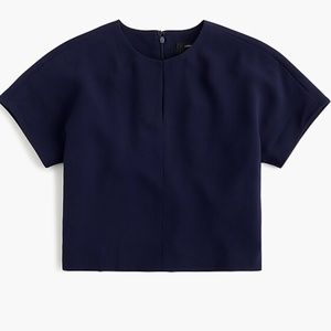 CROPPED CAP-SLEEVE TOP IN 365 CREPE